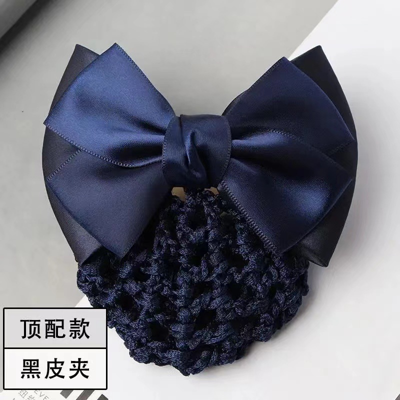 头花网兜职业女护士酒店金边带网发饰品大蝴蝶结发圈