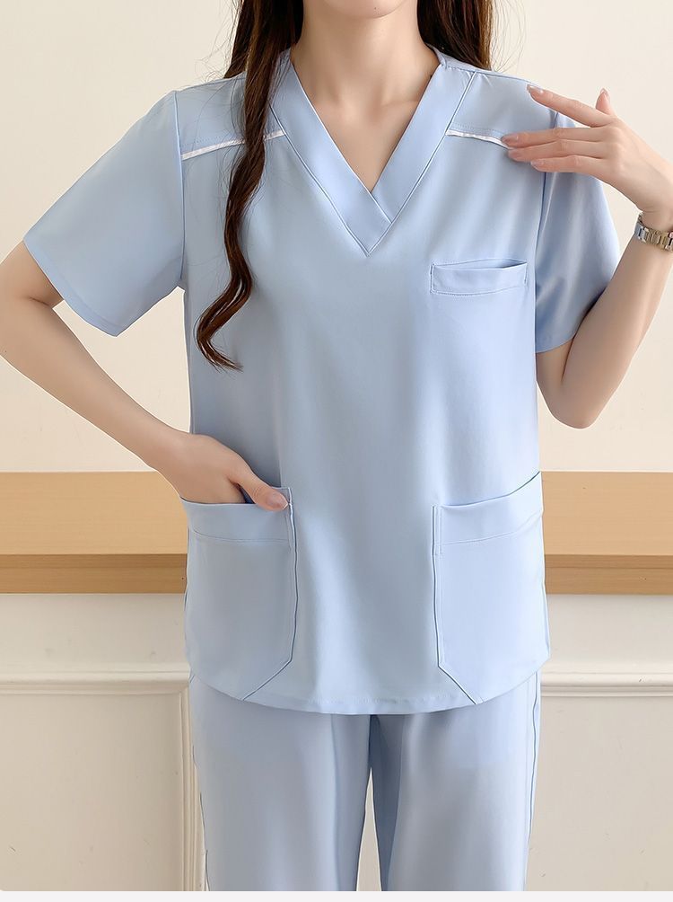 洗手衣短袖套装弹力速干医生口腔手术衣薄款医护人员工作服刷手服